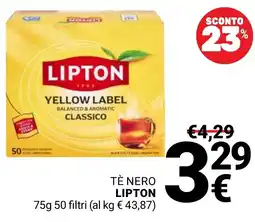 Supermercati Gulliver Tè nero LIPTON offerta