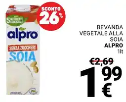 Supermercati Gulliver Bevanda vegetale alla soia ALPRO offerta