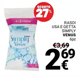 Supermercati Gulliver Rasoi usa e getta simply VENUS 6pz offerta