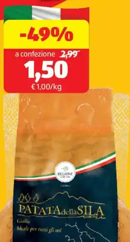 ALDI Regione che vai patate gialle della sila IGP offerta