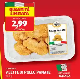 ALDI Il podere alette di pollo panate offerta