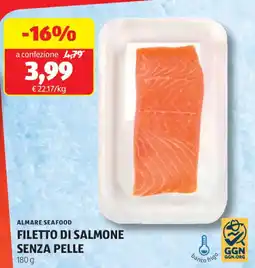 ALDI Almare seafood filetto di salmone senza pelle offerta