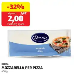 ALDI Desira mozzarella per pizza offerta