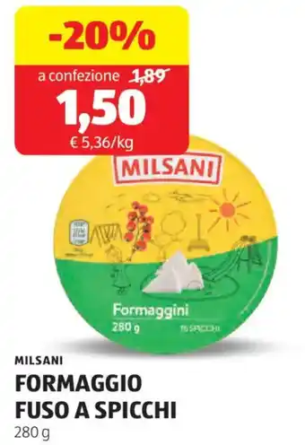 ALDI Milsani formaggio fuso a spicchi offerta