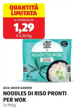 ALDI Asia green garden noodles di riso pronti per wok offerta