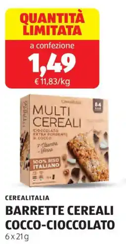 ALDI Cerealitalia barrette cereali cocco-cioccolato offerta