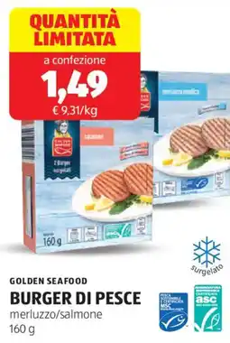 ALDI Golden seafood burger di pesce offerta