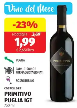 ALDI Costellore primitivo puglia IGT offerta