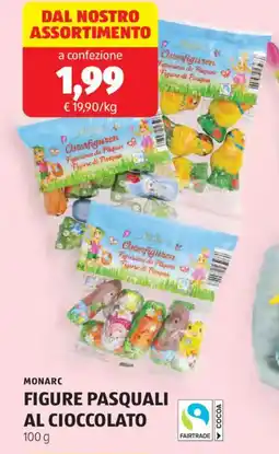 ALDI Monarc figure pasquali al cioccolato offerta