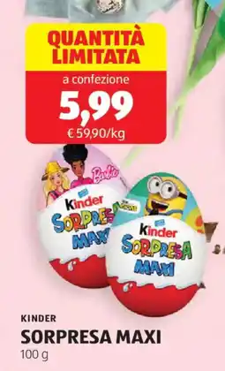 ALDI Kinder sorpresa maxi offerta