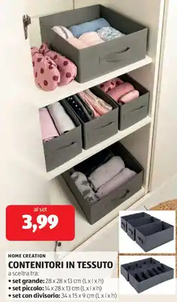 ALDI Home creation contenitori in tessuto offerta