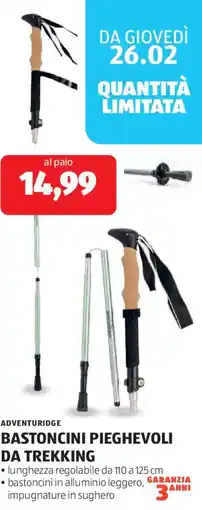 ALDI Adventuridge bastoncini pieghevoli da trekking offerta