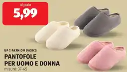 ALDI Up 2 fashion basics pantofole per uomo e donna offerta