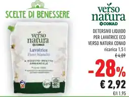 Conad Detersivo liquido per lavatrice eco VERSO NATURA CONAD offerta