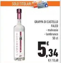 Conad Grappa di castello FALED offerta