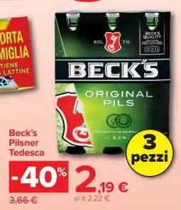 Carrefour Beck’s Pilsner Tedesca offerta