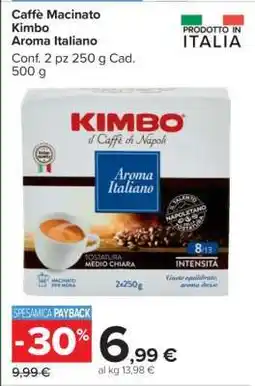Carrefour Caffè Macinato Kimbo Aroma Italiano offerta