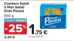 Carrefour Crackers Salati o Non Salati Gran Pavesi offerta