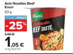 Carrefour Asia Noodles Beef Knorr offerta
