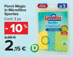 Carrefour Panni Magic in Microfibra Spontex offerta