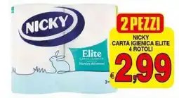 Iper Triscount Nicky carta igienica elite 4 rotoli offerta