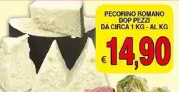 Iper Triscount Pecorino romano dop pezzi offerta