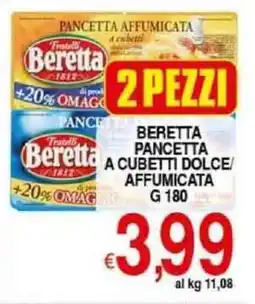 Iper Triscount Beretta pancetta a cubetti dolce/ affumicata offerta