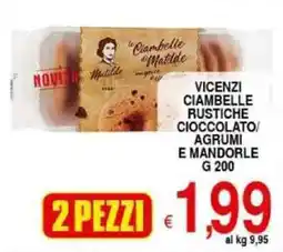 Iper Triscount Vicenzi ciambelle rustiche cioccolato/ agrumi e mandorle offerta