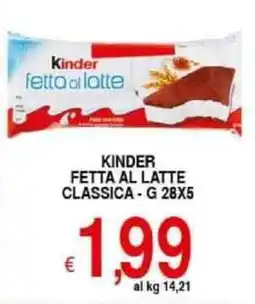 Iper Triscount Kinder fetta al latte classica offerta