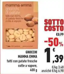 Conad City Gnocchi MAMMA EMMA fatti con 100% di patate fresche cotte a vapore offerta