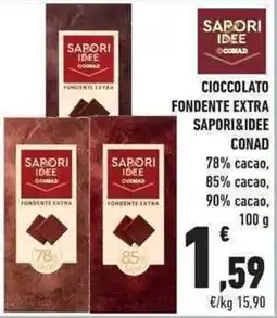 Conad City Cioccolato fondente extra SAPORI&IDEE CONAD offerta