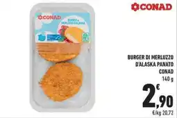 Conad City Burger di merluzzo d'alaska panato CONAD offerta