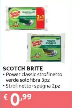 Ipersoap SCOTCH BRITE Power classic strofinetto verde solofibra, Strofinetto+spugna offerta