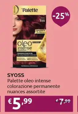 Ipersoap SYOSS Palette oleo intense colorazione permanente nuances offerta