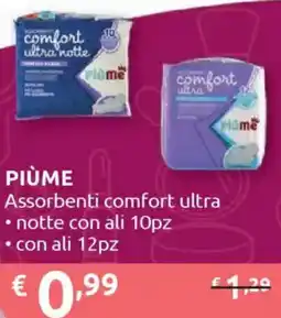 Ipersoap PIÙME Assorbenti comfort ultra, notte con ali, con ali offerta
