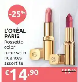 Ipersoap L'ORÉAL PARIS Rossetto color riche satin offerta