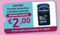 Ipersoap HUGGIES Drynites mutandine assorbenti offerta