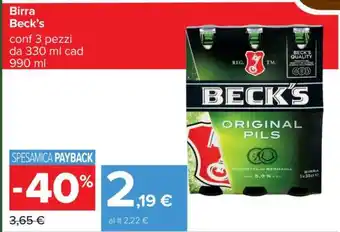 Carrefour Birra Beck's offerta