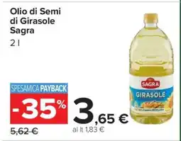 Carrefour Olio di Semi di Girasole Sagra offerta