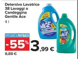 Carrefour Detersivo Lavatrice 38 Lavaggi o Candeggina Gentile Ace offerta