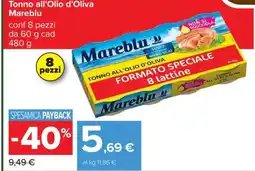 Carrefour Tonno all’Olio d’Oliva Mareblu offerta