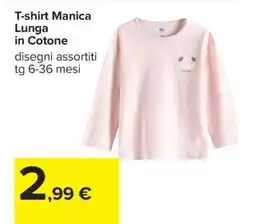 Carrefour T-shirt Manica Lunga in Cotone offerta
