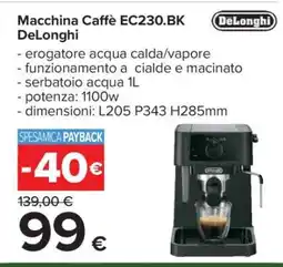 Carrefour Macchina Caffè EC230.BK DeLonghi offerta