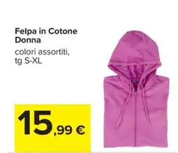 Carrefour Felpa in Cotone Donna offerta