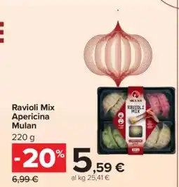 Carrefour Ravioli Mix Apericina Mulan offerta