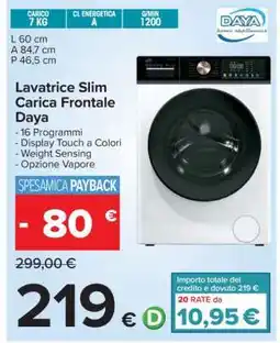 Carrefour Lavatrice Slim Carica Frontale Daya offerta