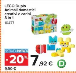 Carrefour LEGO Duplo Animali domestici creativi e carini 3 in 1 offerta