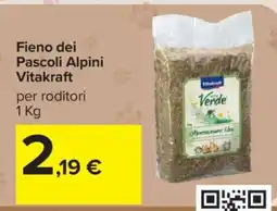 Carrefour Fieno dei Pascoli Alpini Vitakraft offerta