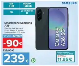 Carrefour Smartphone Samsung A36 offerta