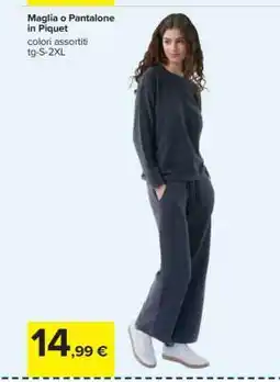 Carrefour Maglia o Pantalone in Piquet offerta